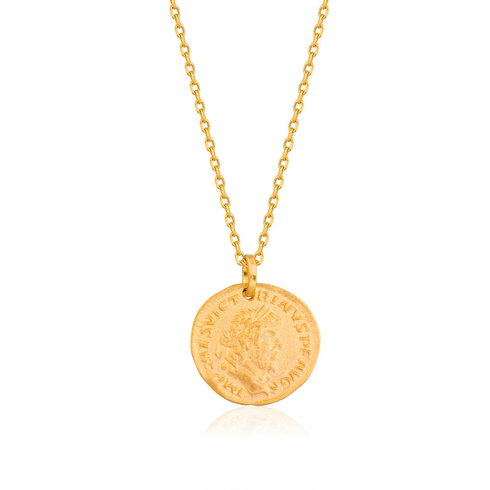 18K Gold Queen Coin Necklace, Silver Queen Coin Necklace, Coin Pendant  Necklace