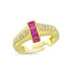 Trendy Zirconia  Adjustable Ring 925 Crt Sterling Silver Gold Plated Wholesale Turkish Jewelr
