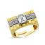 Trendy Octagon Stone Adjustable Ring 925 Crt Sterling Silver Gold Plated Wholesale Turkish Jewelry