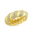 Trendy Zirconia Ring 925 Crt Sterling Silver Gold Plated Wholesale Turkish Jewelry