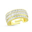Trendy Baquette Stone Adjustable Ring 925 Crt Sterling Silver Gold Plated Wholesale Turkish Jewelry