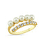 Trendy Pearl Adjustable Ring 925 Crt Sterling Silver Gold Plated Wholesale Turkish Jewelry