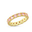 Trendy Pink Stones Ring 925 Crt Sterling Silver Gold Plated Wholesale Turkish Jewelry