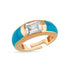 Turquoise Enamel Adjustable Ring 925 Crt Sterling Silver Gold Plated Wholesale Turkish Jewelry