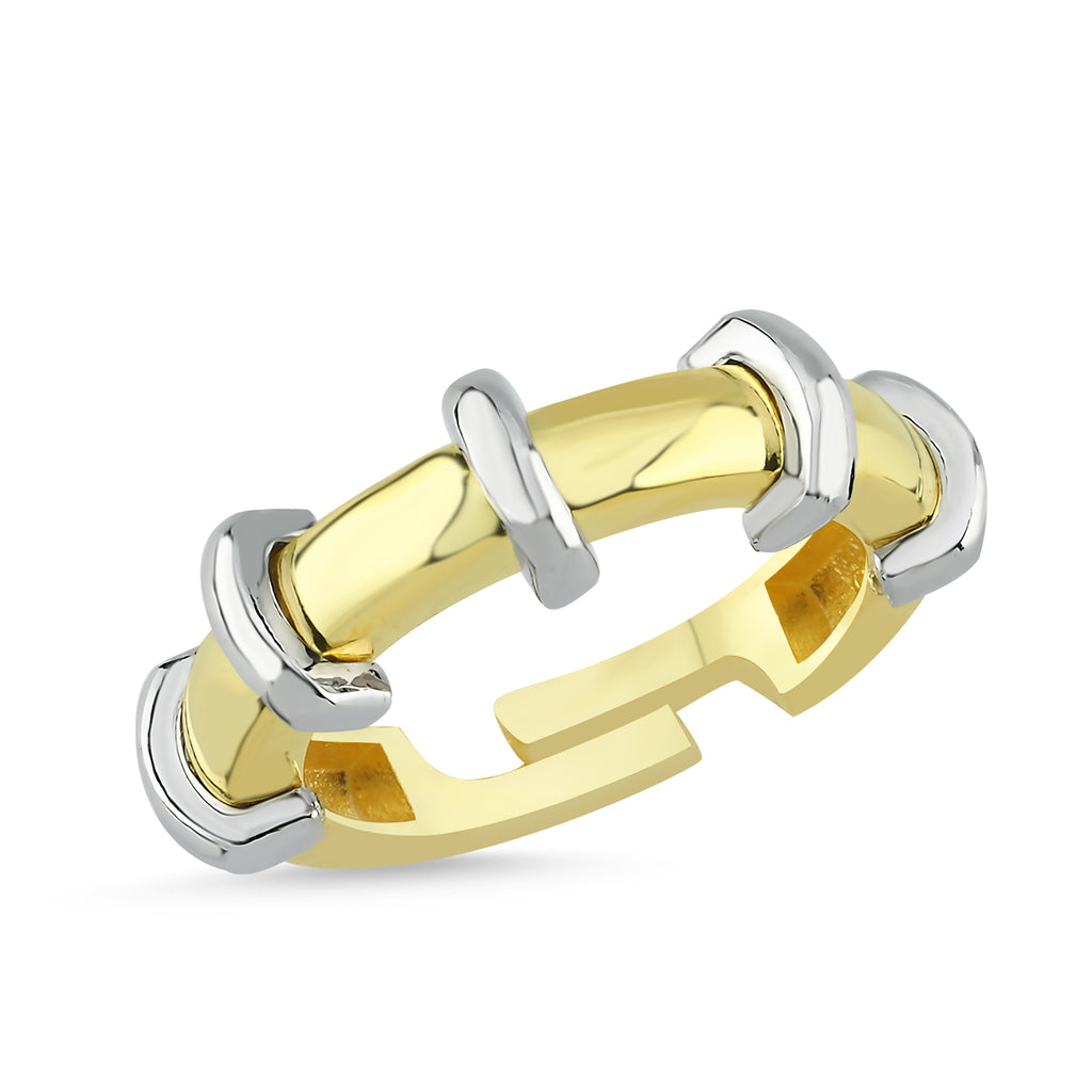 Trendy Unique Adjustable Ring 925 Crt Sterling Silver Gold Plated Wholesale Turkish Jewelry