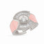 Trendy Pink Enamel Adjustable Ring 925 Crt Sterling Silver Gold Plated Wholesale Turkish Jewelry