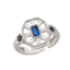 Trendy Blue Octagon Stone Ring 925 Crt Sterling Silver Gold Plated Wholesale Turkish Jewelry