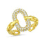 Trendy Zirconia Chain Design Pave Link Adjustable Ring 925 Crt Sterling Silver Gold Plated Wholesale Turkish Jewelr