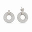 Trendy Pave Stud Earring 925 Crt Sterling Silver Gold Plated Handcraft Wholesale Turkish Jewelry