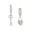 Trendy Cubic Zirconia Key Heart Lock  Earring 925 Crt Sterling Silver Gold Plated Handcraft Wholesale Turkish Jewelry