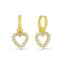 Trendy Cubic Zirconia Heart Hoop Earring 925 Crt Sterling Silver Gold Plated Handcraft Wholesale Turkish Jewelry