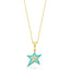 Trendy Turquoise Enamel Star Necklace  925 Crt Sterling Silver Gold Plated Handcraft Wholesale Turkish Jewelry