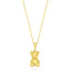 Trendy Teddy Bear Necklace  925 Crt Sterling Silver Gold Plated Handcraft Wholesale Turkish Jewelry