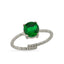 Trendy Green Oval Stone Adjustable Ring 925 Crt Sterling Silver Gold Plated Wholesale Turkish Jewelry