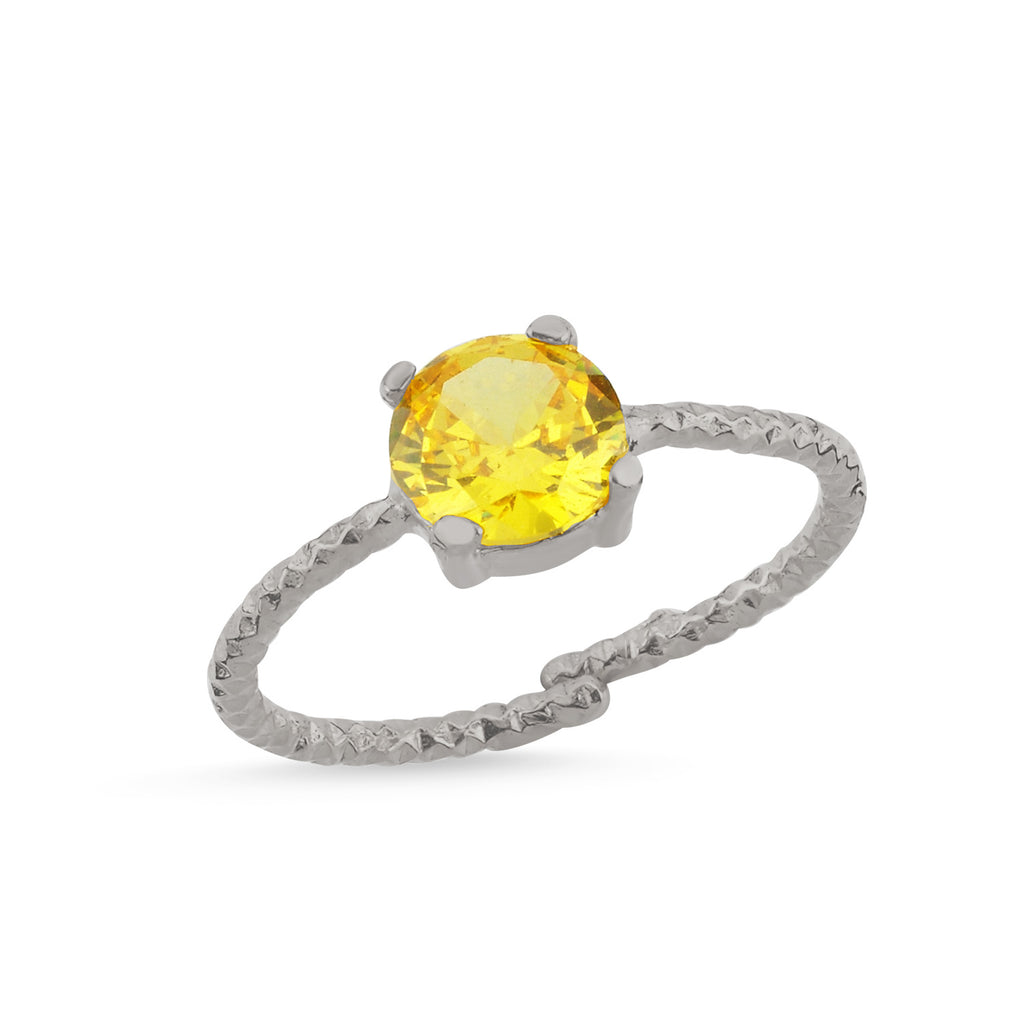 Trendy Yellow Oval Stone Adjustable Ring 925 Crt Sterling Silver Gold Plated Wholesale Turkish Jewelry