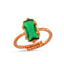 Trendy Green Stone Adjustable Ring 925 Crt Sterling Silver Gold Plated Wholesale Turkish Jewelry
