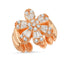 Trendy Cubic Stone Adjustable Flower Ring 925 Crt Sterling Silver Gold Plated Wholesale Turkish Jewelry