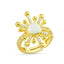 Trendy Sun Shine Adjustable Ring 925 Crt Sterling Silver Gold Plated Wholesale Turkish Jewelry