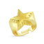 Trendy Adjustable Star Ring 925 Crt Sterling Silver Gold Plated Wholesale Turkish Jewelry