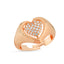 Trendy Cubic Stone Adjustable Heart Ring 925 Crt Sterling Silver Gold Plated Wholesale Turkish Jewelry