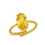 Trendy Yellow Stone Adjustable Ring 925 Crt Sterling Silver Gold Plated Wholesale Turkish Jewelry