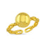 Trendy Chain Desing Round Adjustable Ring 925 Crt Sterling Silver Gold Plated Wholesale Turkish Jewelry