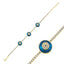 Trendy Tennis Chain Blue Round Stone Bracelet 925 Crt Sterling Silver Gold Plated Handcraft Wholesale Turkish Jewelry