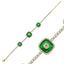 Trendy Tennis Chain Green Stone Eye Bracelet  925 Crt Sterling Silver Gold Plated Handcraft Wholesale Turkish Jewelry