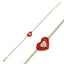 Trendy Tennis Chain Red Enamel Heart Bracelet 925 Crt Sterling Silver Gold Plated Handcraft Wholesale Turkish Jewelry
