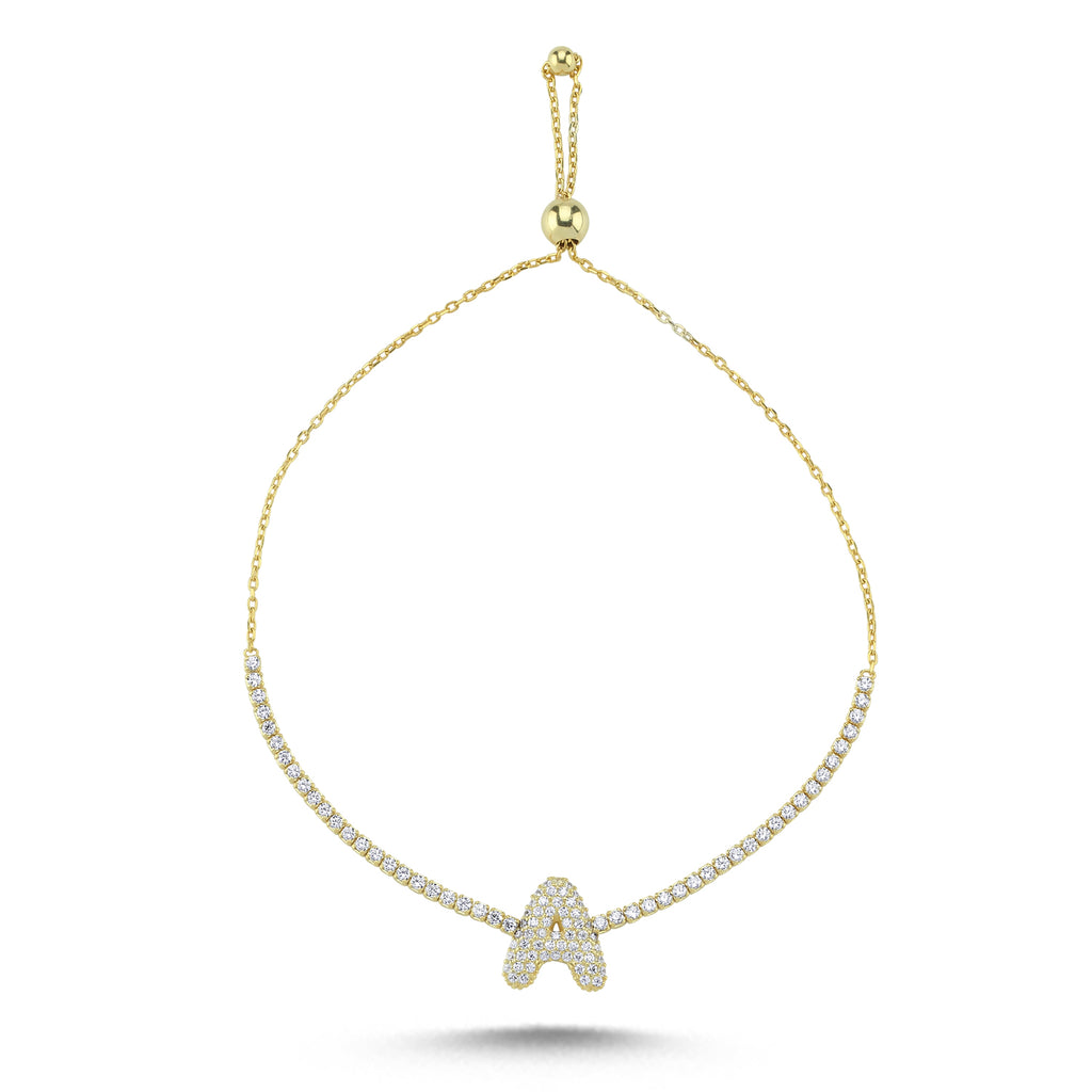 Trendy Tennis Chain Plain Zirconia Heart Bracelet 925 Crt Sterling Silver Gold Plated Handcraft Wholesale Turkish Jewelry