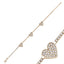 Trendy Tennis Chian Zirconia Heart Bracelet 925 Crt Sterling Silver Gold Plated Handcraft Wholesale Turkish Jewelry