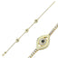 Trendy Tennis Chain White Enamel Eye Bracelet 925 Crt Sterling Silver Gold Plated Handcraft Wholesale Turkish Jewelry
