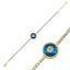 Trendy Tennis Chain Blue Stone Eye Bracelet 925 Crt Sterling Silver Gold Plated Handcraft Wholesale Turkish Jewelry
