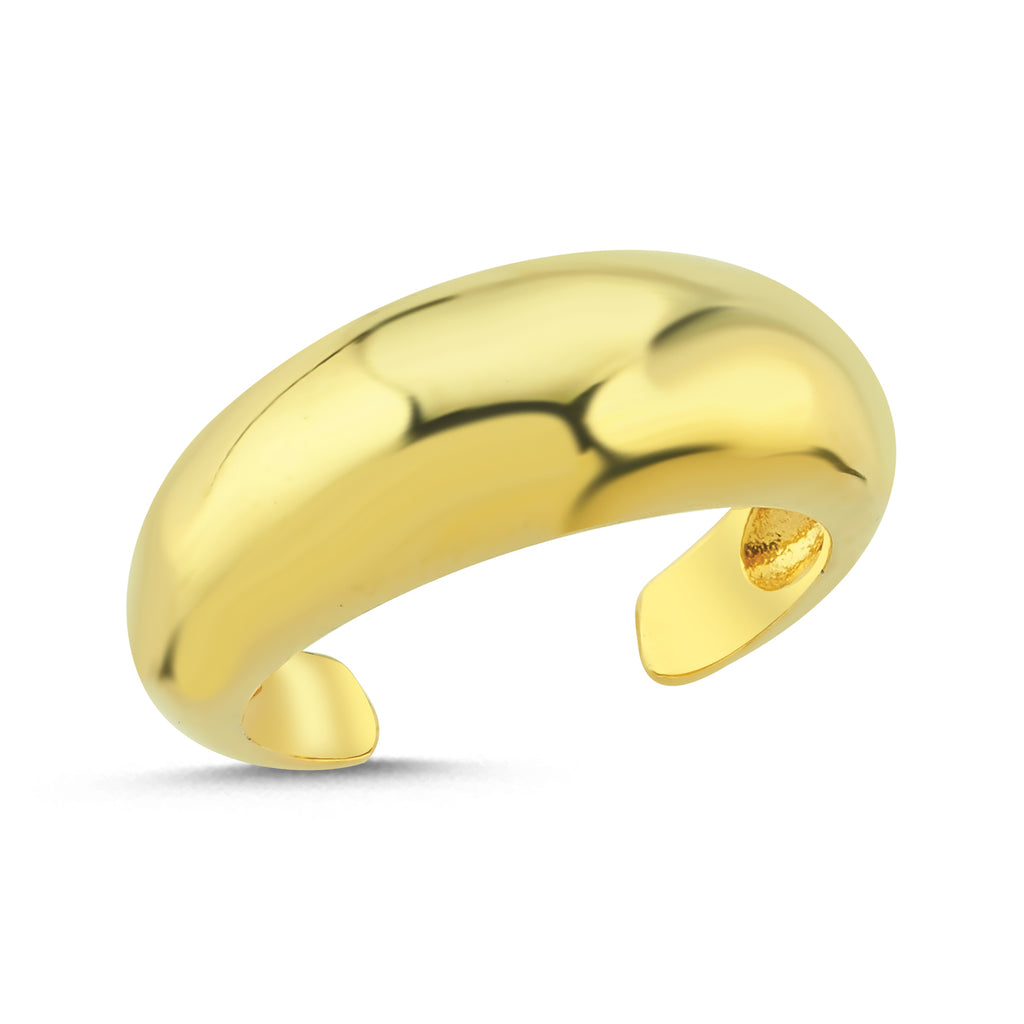 Trendy Plain Oval Ring 925 Crt Sterling Silver Gold Plated Handcraft Wholesale Turkish Jewelry