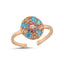 Trendy Colorful Zirconia Round Adjustable Ring 925 Crt Sterling Silver Gold Plated Handcraft Wholesale Turkish Jewelry