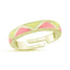 Trendy Yellow Pink Enamel Adjustable Ring 925 Crt Sterling Silver Gold Plated Handcraft Wholesale Turkish Jewelry
