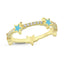 Trendy Blue Enamel Star Zirconia Ring 925 Crt Sterling Silver Gold Plated Handcraft Wholesale Turkish Jewelry
