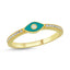 Trendy Zirconia Turquoise Enamel Eye Ring 925 Crt Sterling Silver Gold Plated Handcraft Wholesale Turkish Jewelry