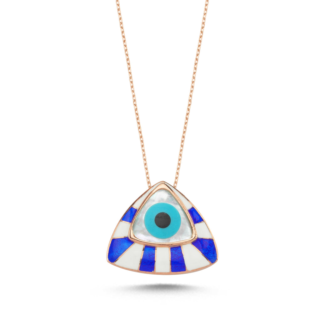 Trendy Evileye Necklace 925 Crt Sterling Silver Gold Plated Handcraft Wholesale Turkish Jewelry