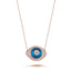Trendy Zirconia Evil Eye Necklace 925 Crt Sterling Silver Gold Plated Handcraft Wholesale Turkish Jewelry