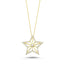 Trendy Zirconia Star Necklace  925 Crt Sterling Silver Gold Plated Handcraft Wholesale Turkish Jewelry