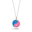 Trendy Blue Pink Enamel Yin Yang Necklace 925 Crt Sterling Silver Gold Plated Handcraft Wholesale Turkish Jewelry