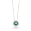 Trendy Blue Round Stone Evileye Pearl Necklace 925 Crt Sterling Silver Gold Plated Handcraft Wholesale Turkish Jewelry