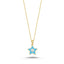 Trendy Turquoise Enamel Zirconia Necklace 925 Crt Sterling Silver Gold Plated Handcraft Wholesale Turkish Jewelry