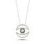 Trendy Zirconia Eye Medallion Necklace 925 Crt Sterling Silver Gold Plated Handcraft Wholesale Turkish Jewelry