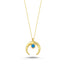 Trendy Blue Opal Horn Necklace 925 Crt Sterling Silver Gold Plated Handcraft Wholesale Turkish Jewelry