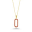 Trendy Red Enamel Inital O Necklace 925 Crt Sterling Silver Gold Plated Handcraft Wholesale Turkish Jewelry