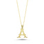 Trendy Inital A Necklace 925 Crt Sterling Silver Gold Plated Handcraft Wholesale Turkish Jewelry