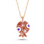 Trendy Enamel Pomegranate Evileye Necklace 925 Crt Sterling Silver Gold Plated Handcraft Wholesale Turkish Jewelry