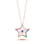 Trendy Colorful Zirconia Star Necklace 925 Crt Sterling Silver Gold Plated Handcraft Wholesale Turkish Jewelry